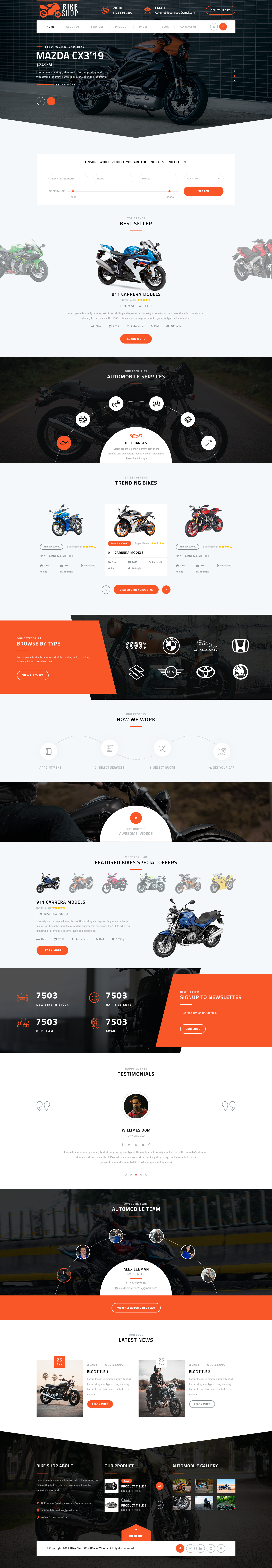 Bike Shop WordPress Theme