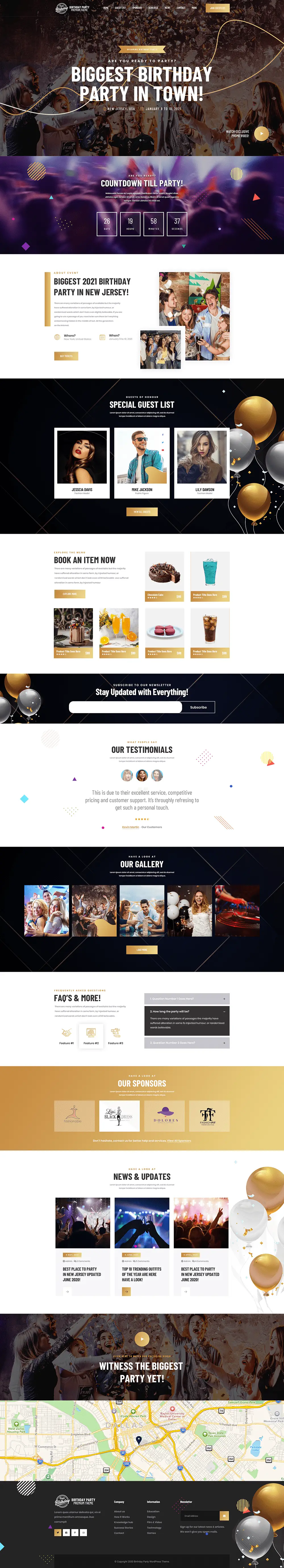 Birthday Party WordPress Theme