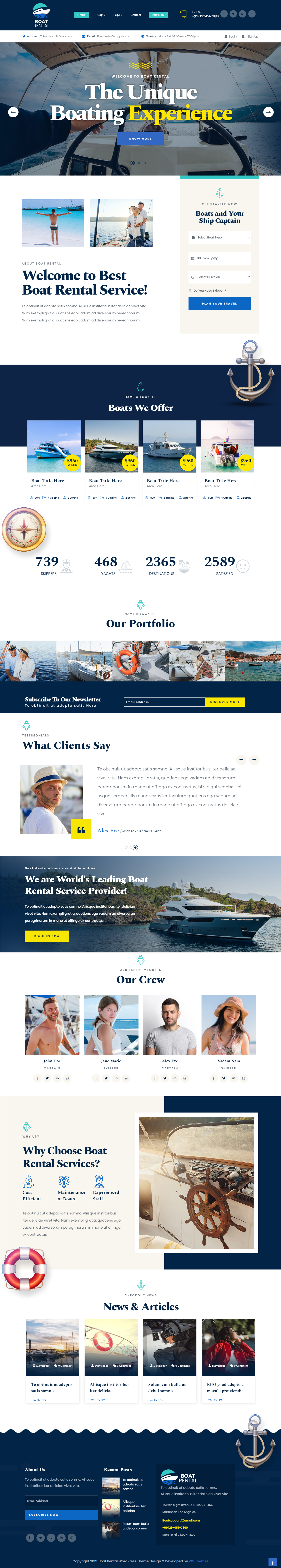 Boat Rental WordPress Theme