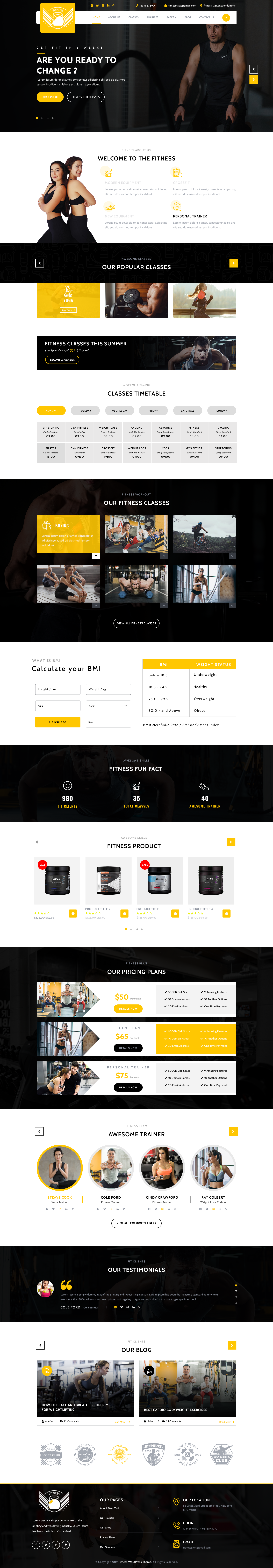 Fitness Crossfit WordPress Theme