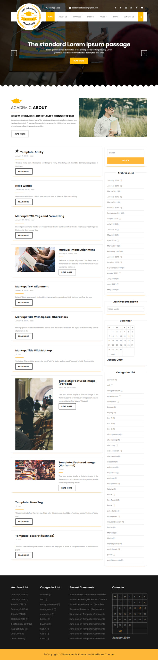 Free Academic WordPress Theme