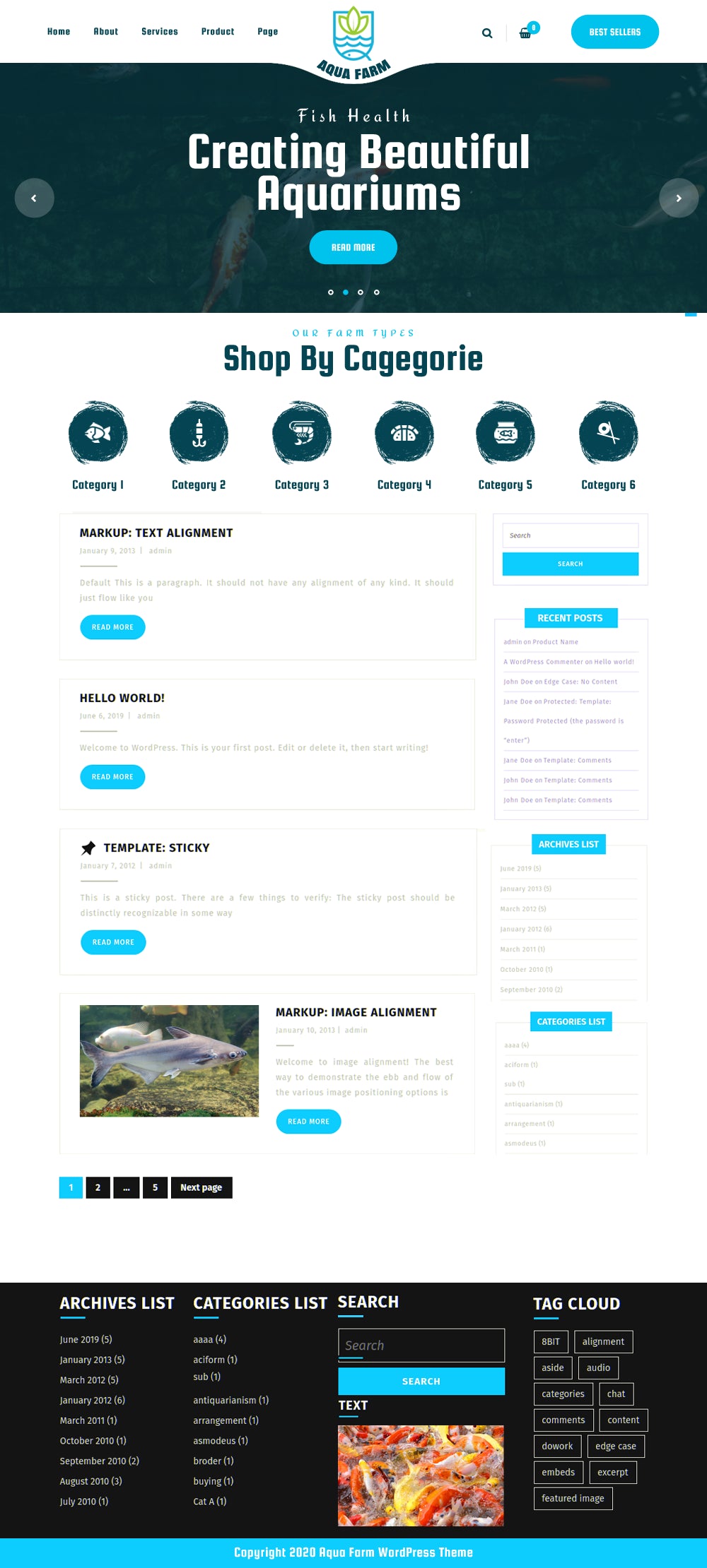 Free Aquarium WordPress Theme