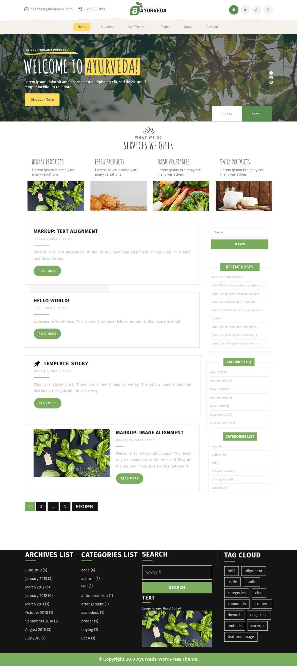 Free Herbal WordPress Theme