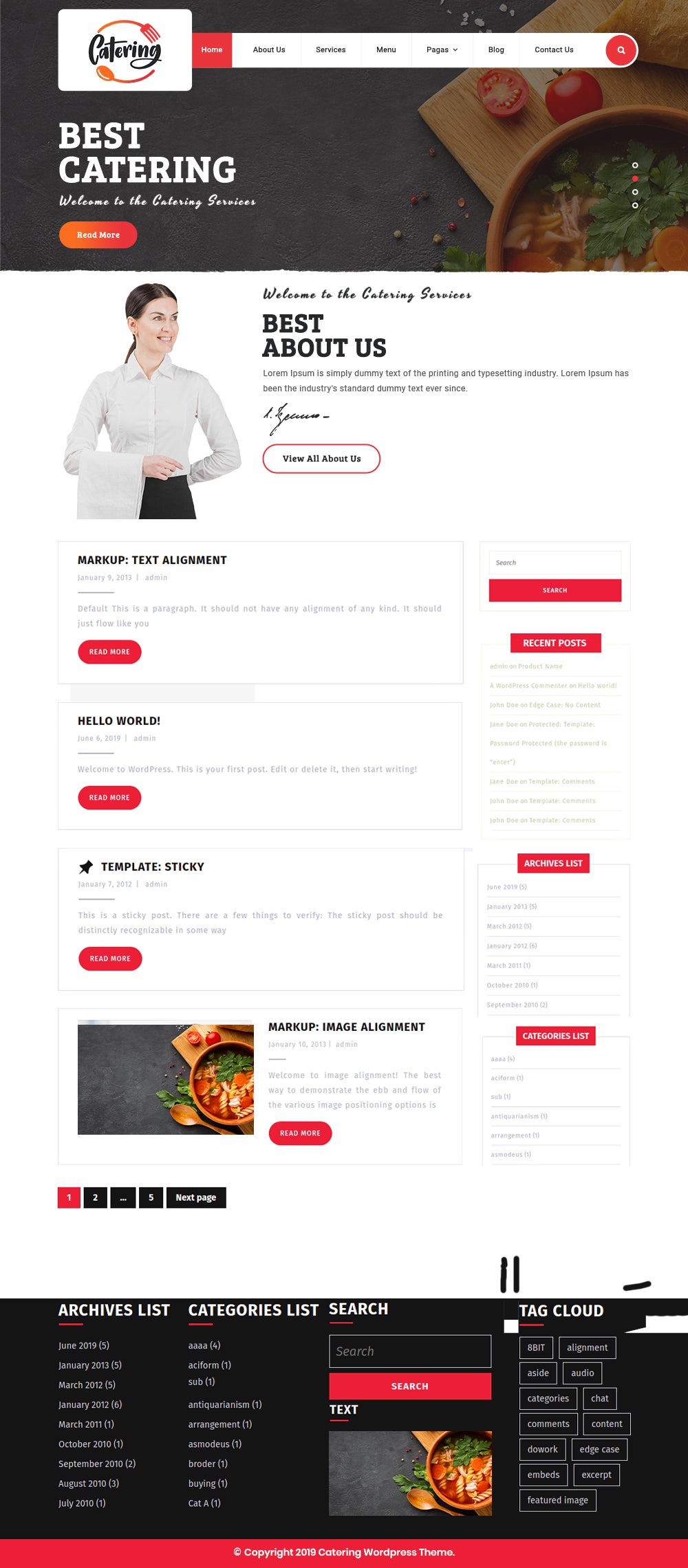 Free Catering WordPress Theme