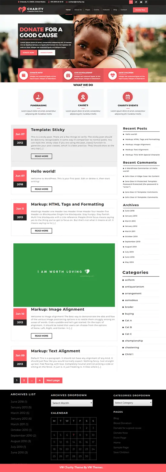 Free Fundraising WordPress Theme
