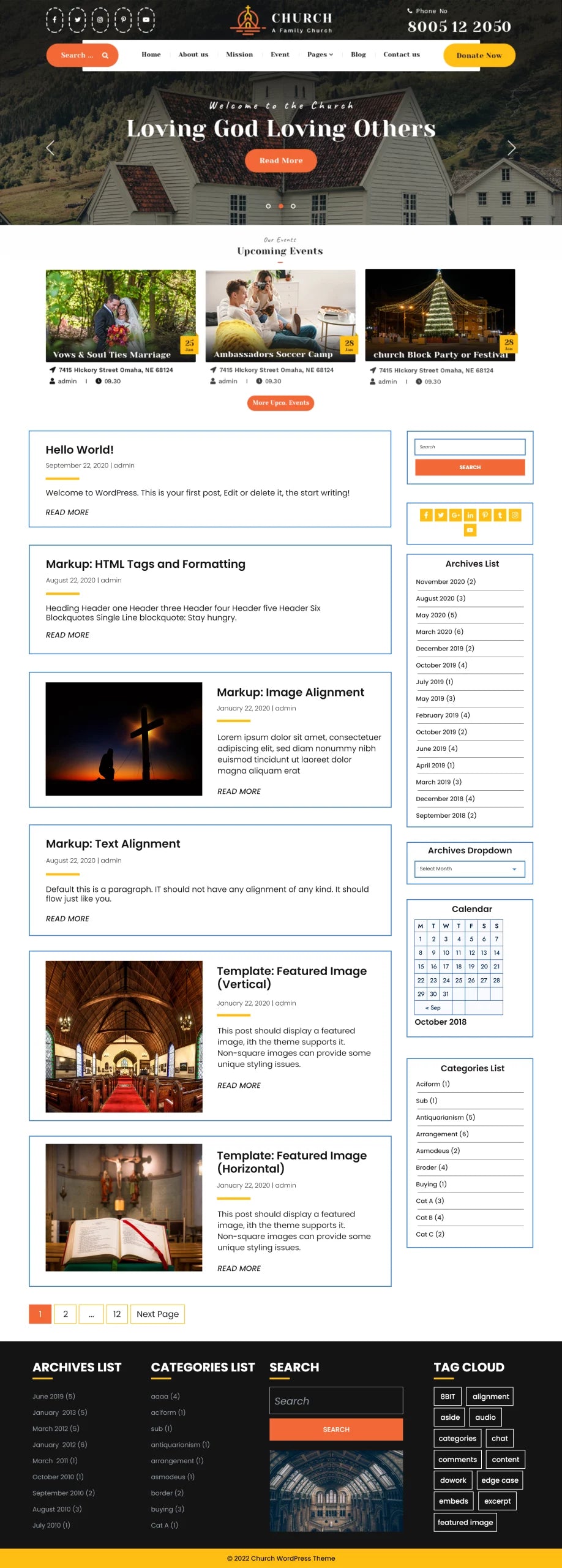 Free Church WordPress Theme