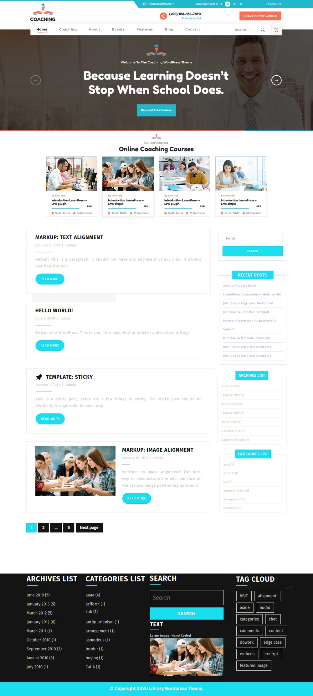 Free Online Coaching WordPress Theme