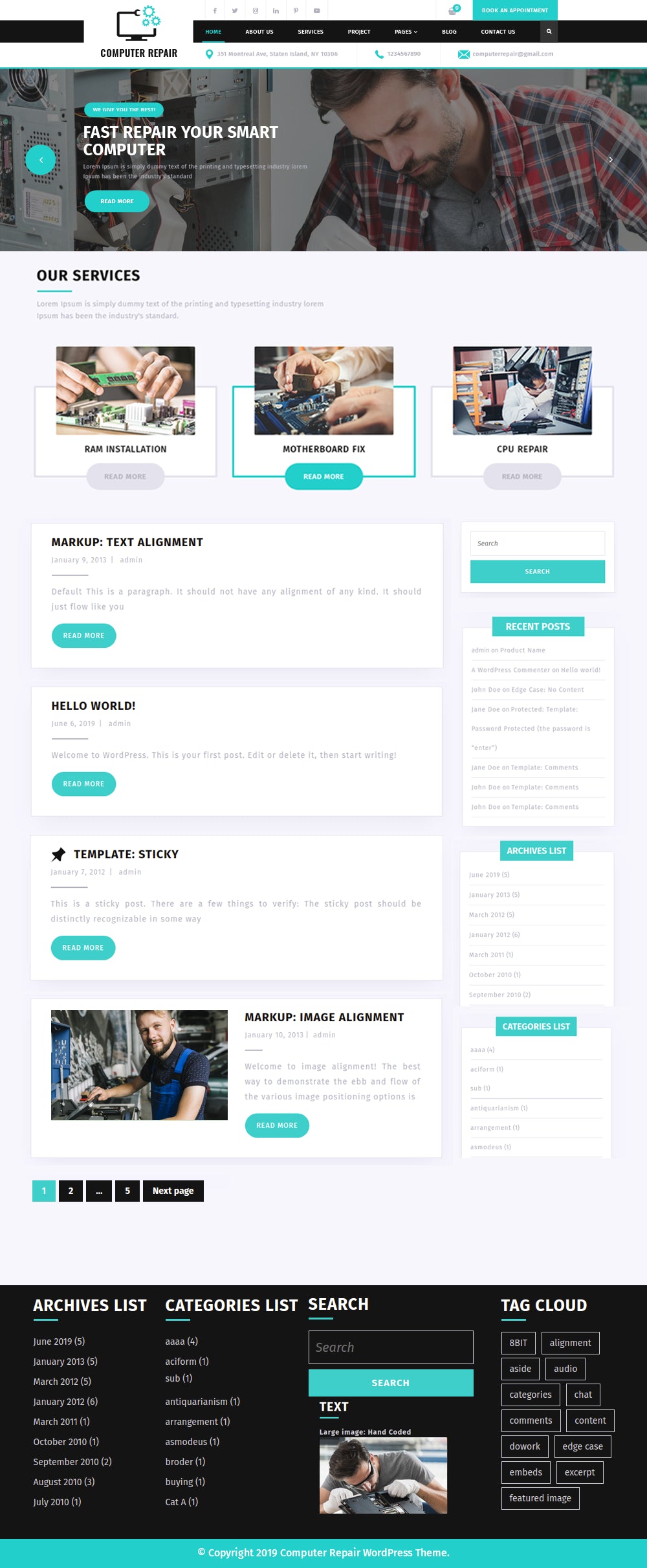Free Computer Shop WordPress Theme