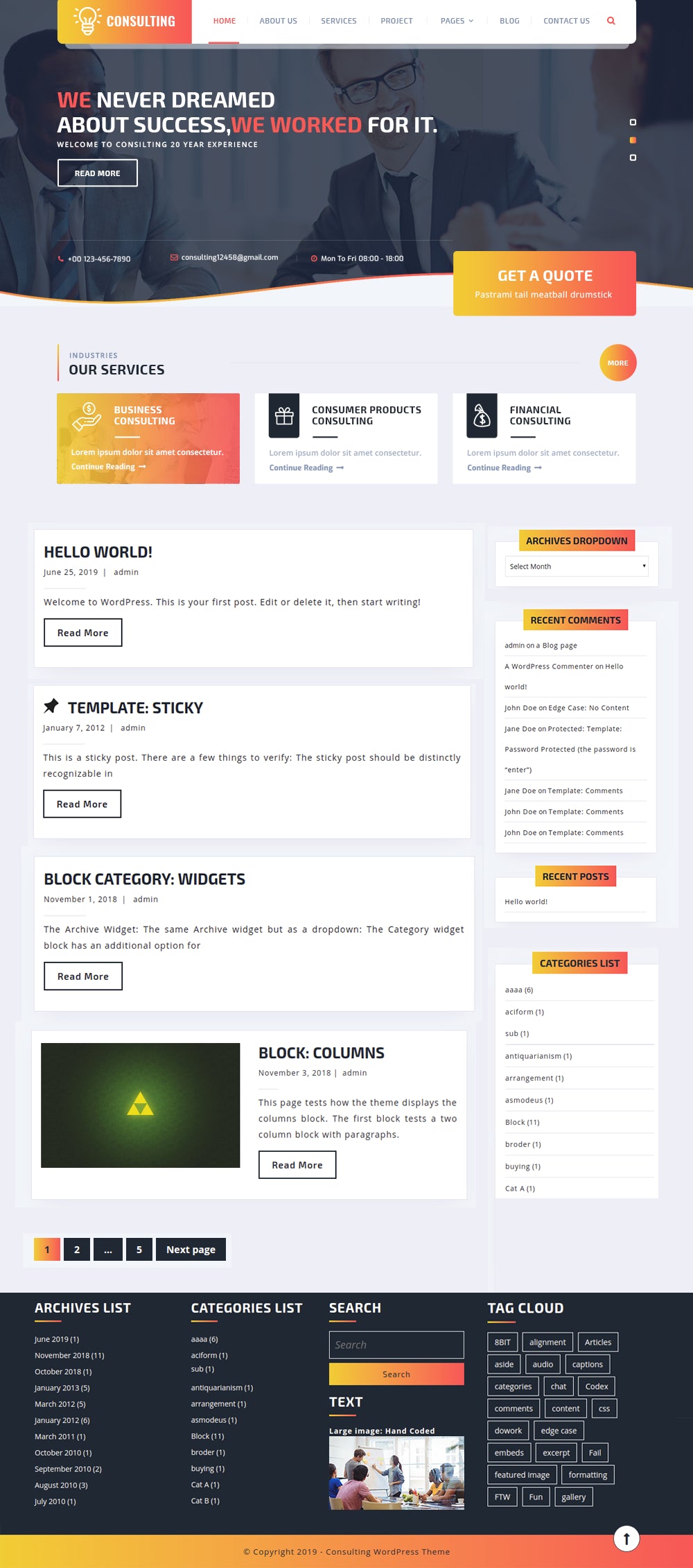 Free Advertising Agency WordPress Theme