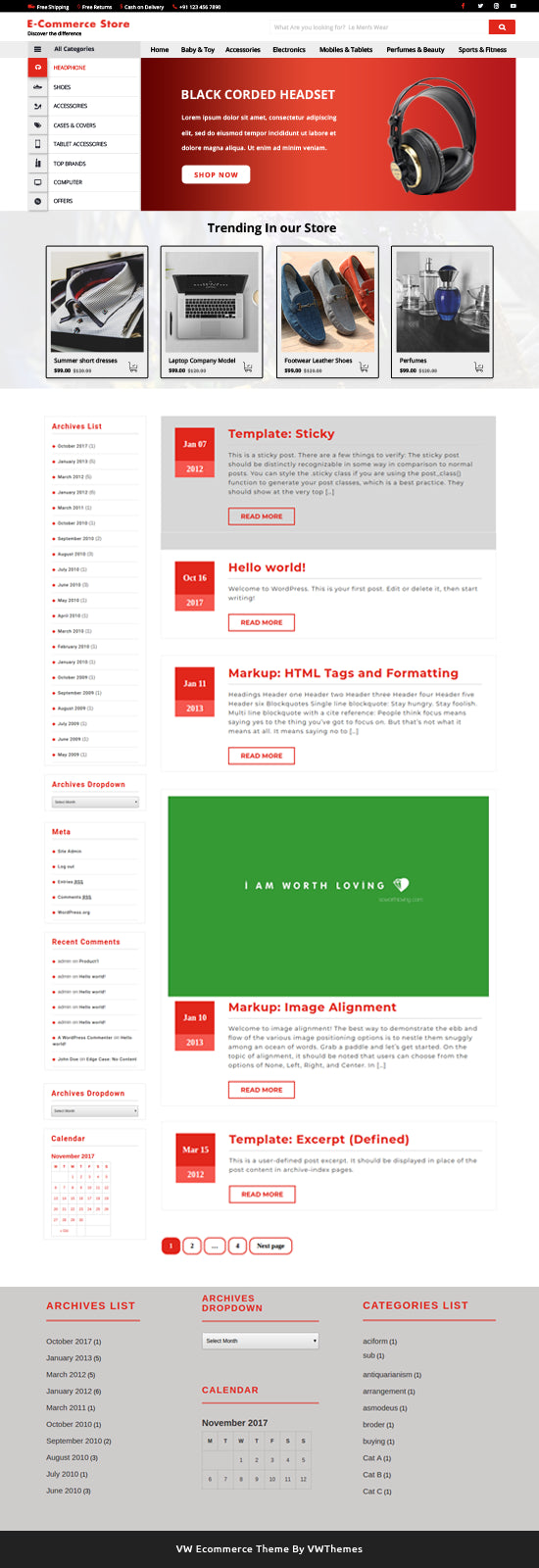 Free Consumer Goods WordPress Theme
