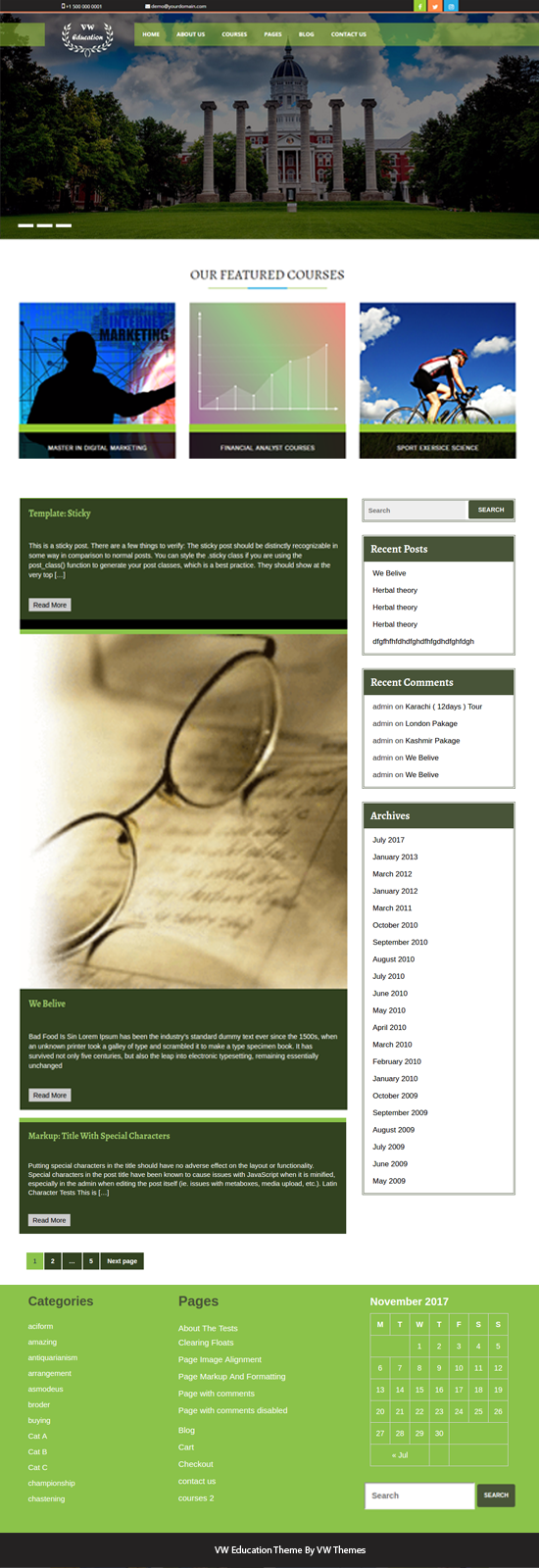 Free Education WordPress Theme