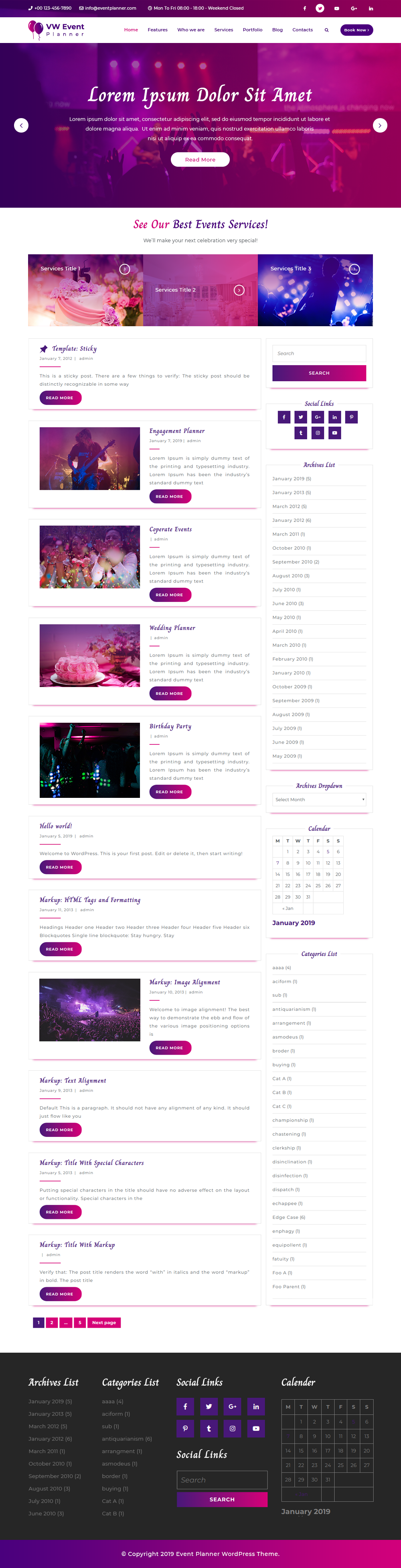 Free Festival WordPress Theme