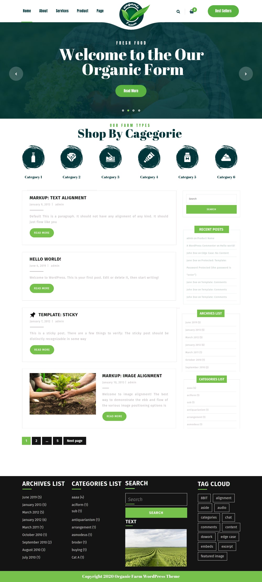 Free Food Farm WordPress Theme