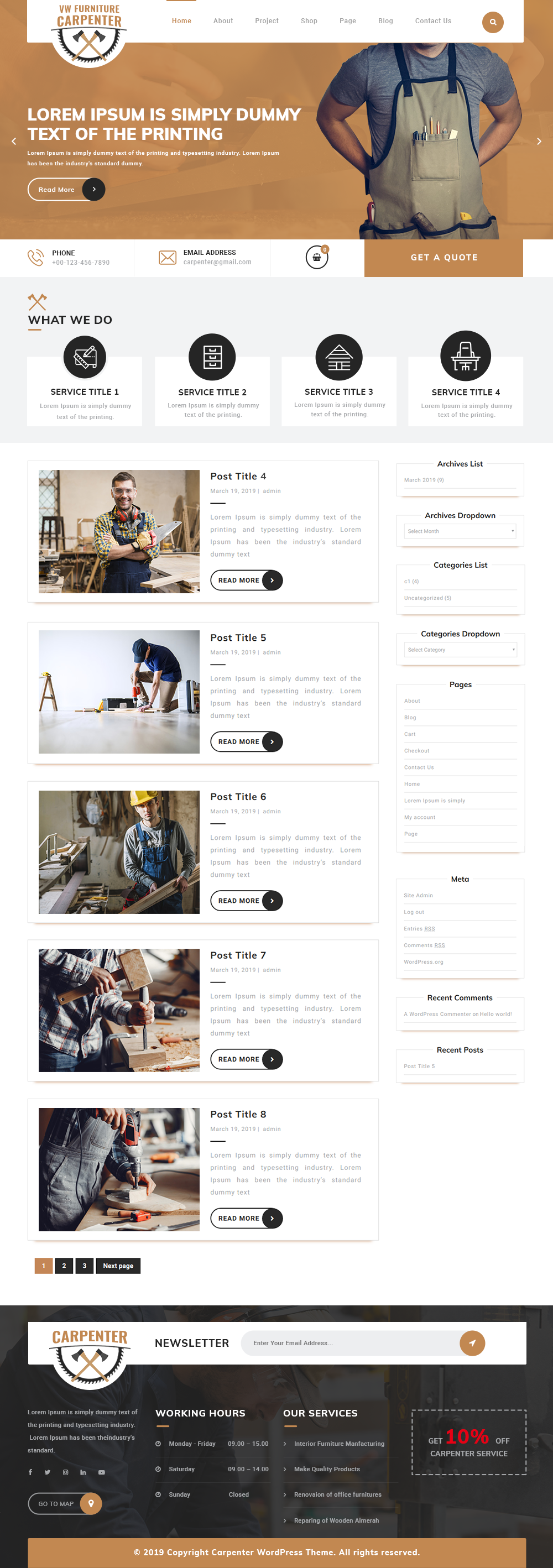 Free Furniture WordPress Theme