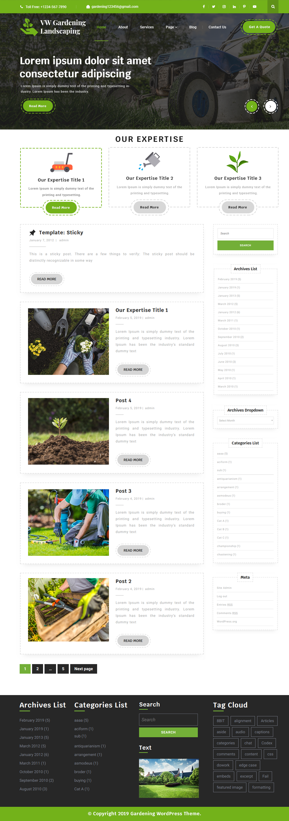 Free Garden Landscaper WordPress Theme