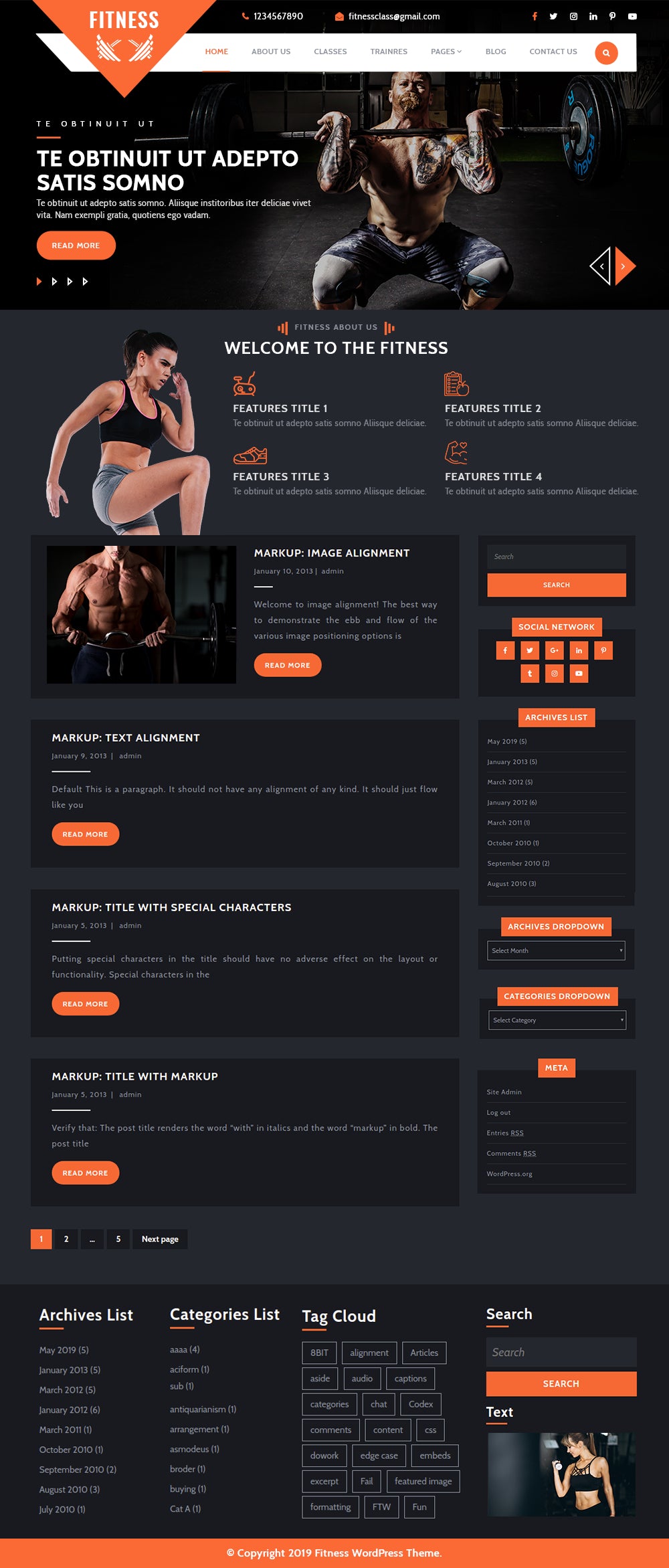 Free Gym WordPress Theme