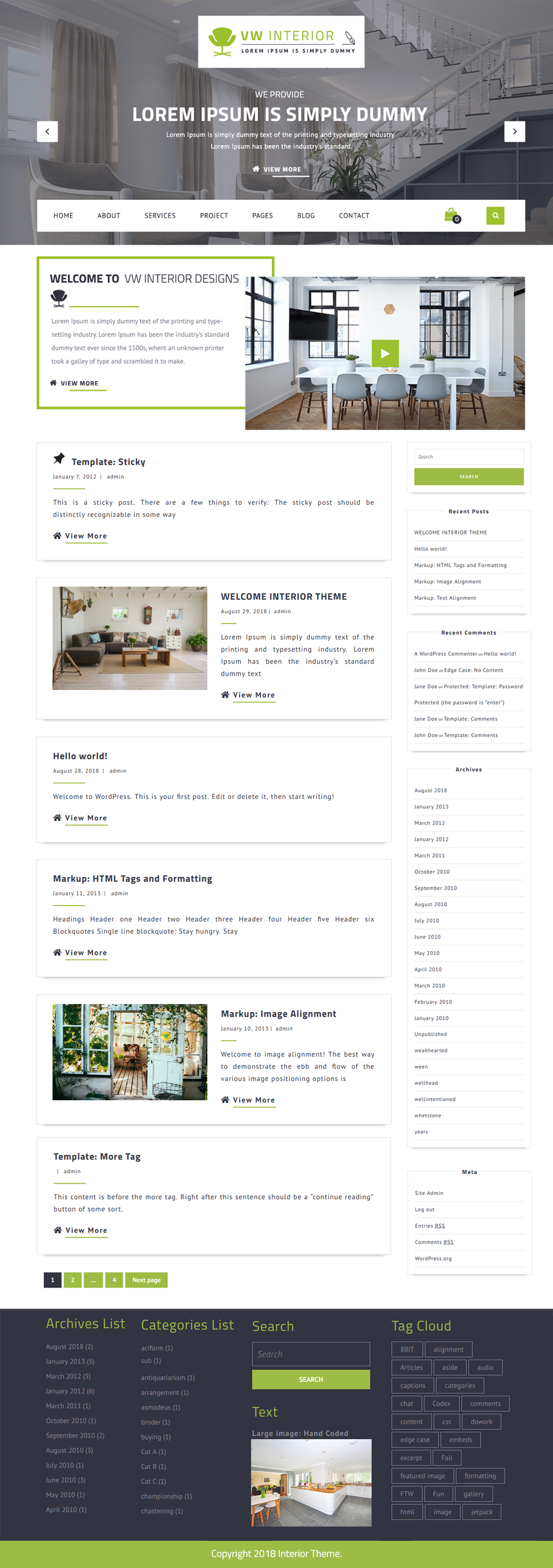 Free Interior Design WordPress Theme