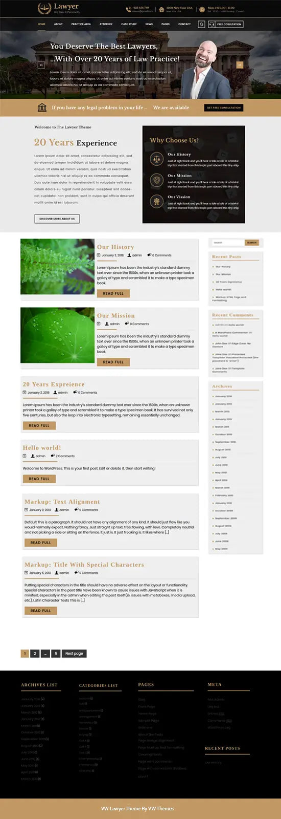 Free Court Room WordPress Theme