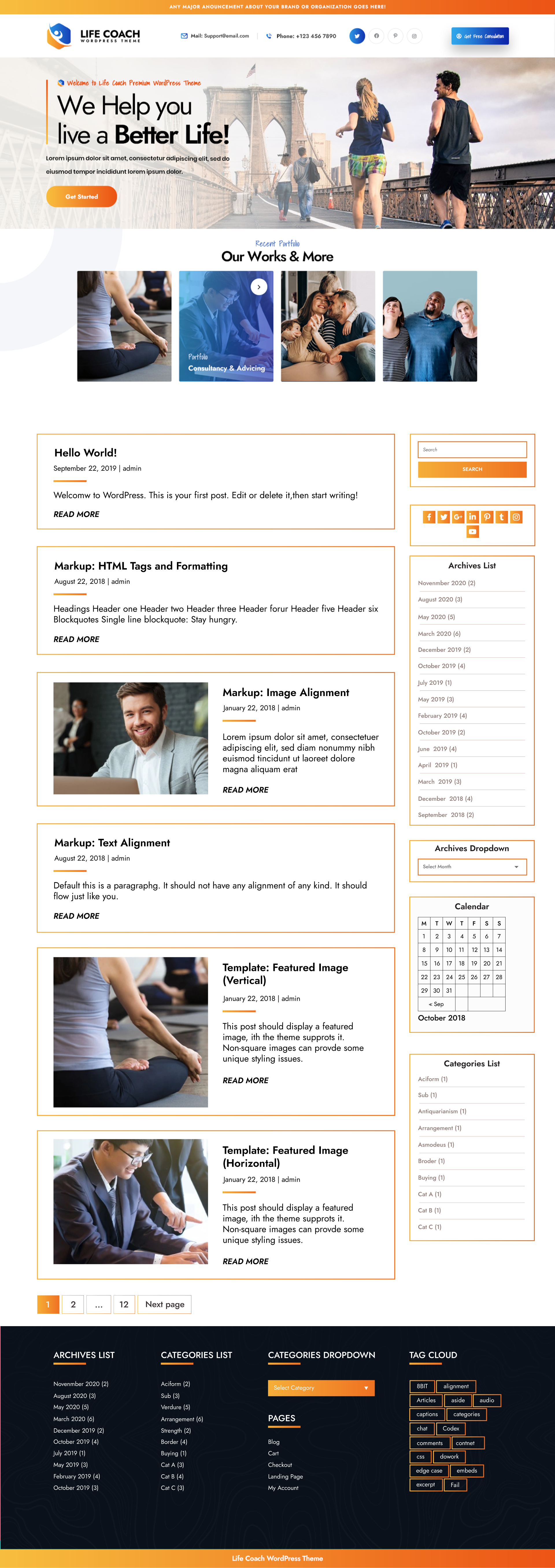 Free Life Coach WordPress Theme