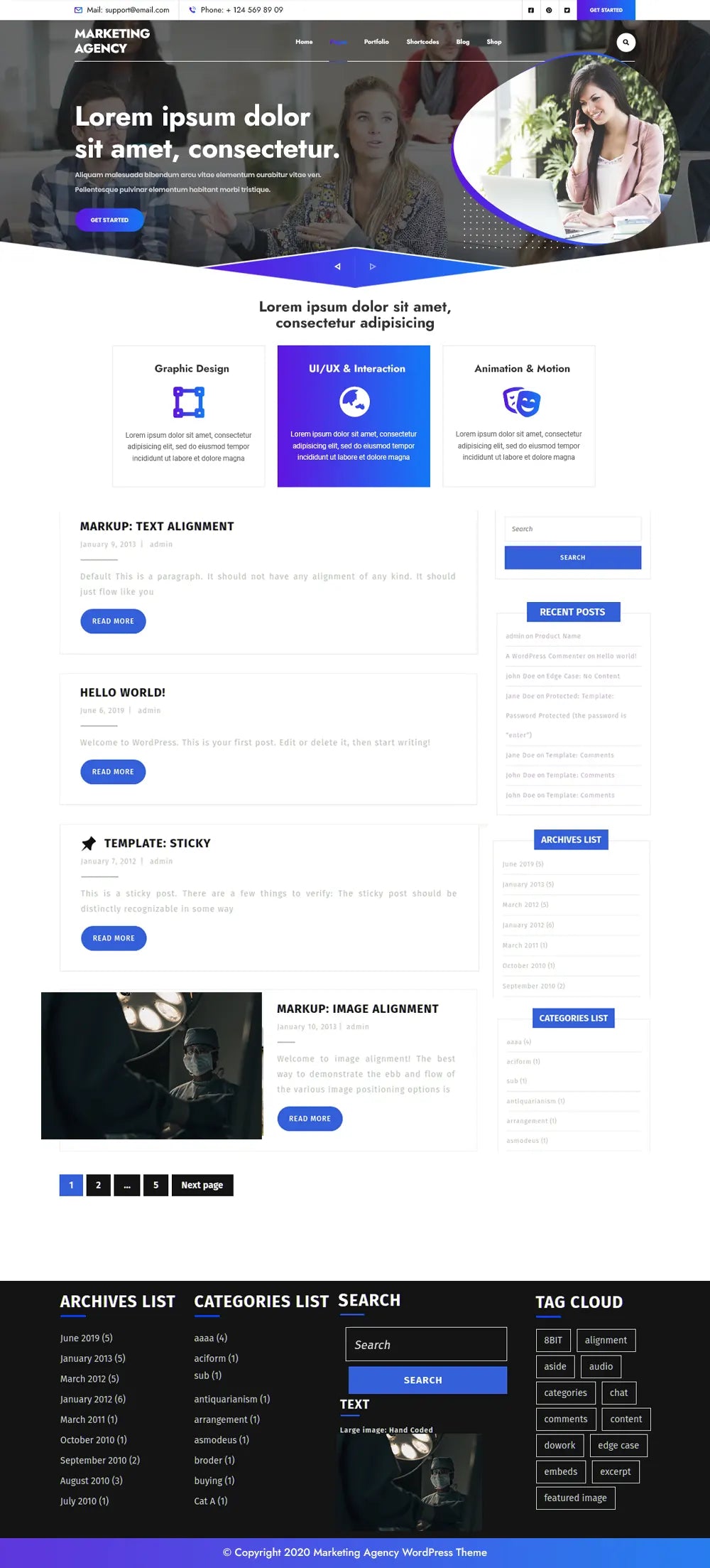 Free Marketing Agency WordPress Theme