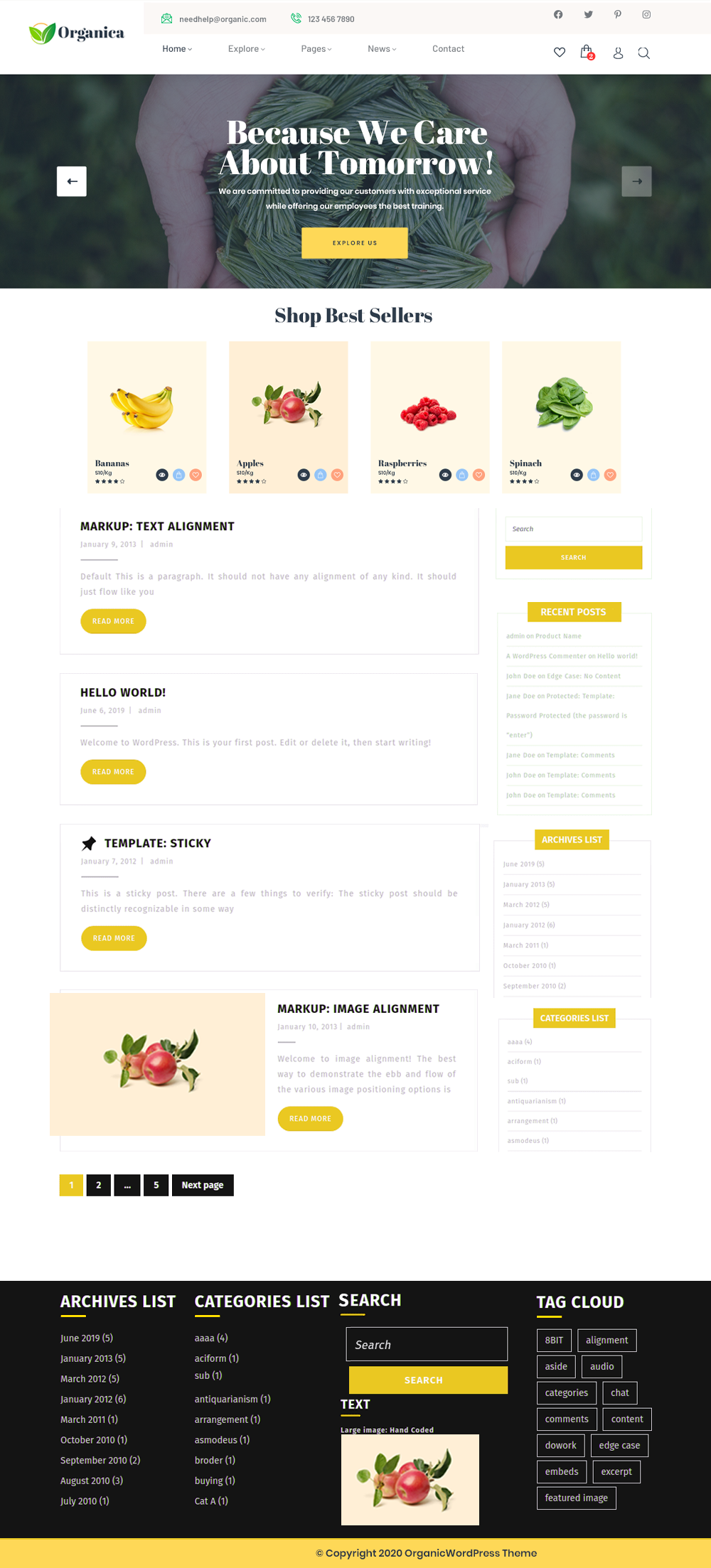 Free Organic Farm WordPress Theme