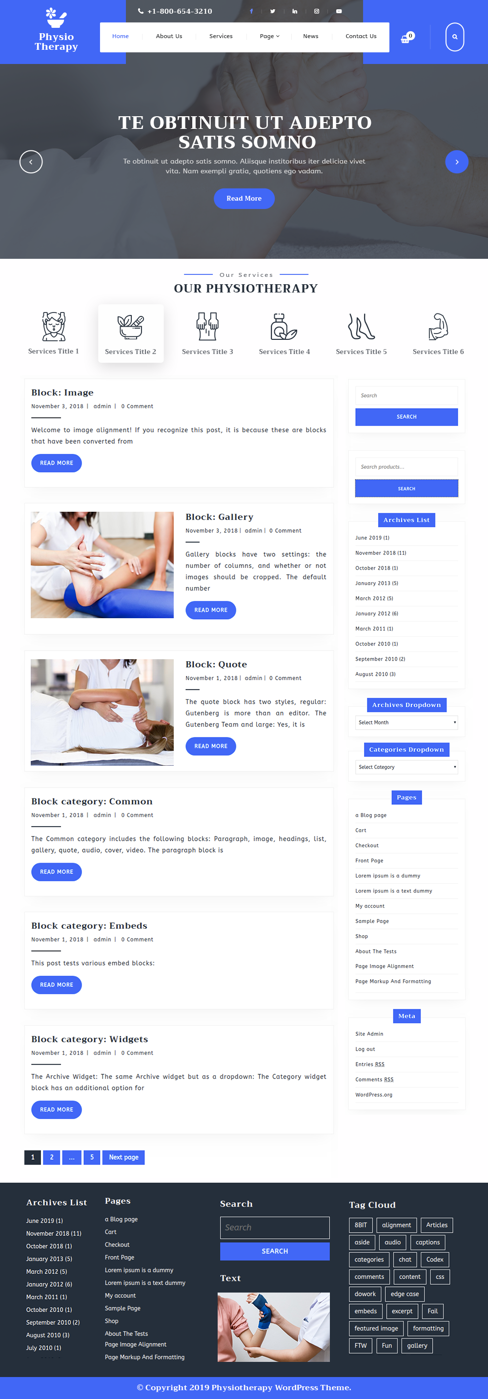 Free Physiotherapy WordPress Theme