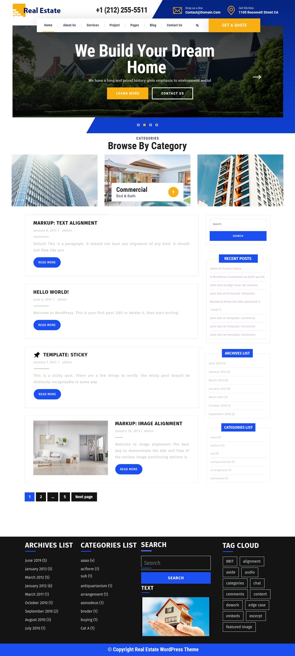 Free Real Estate WordPress Theme