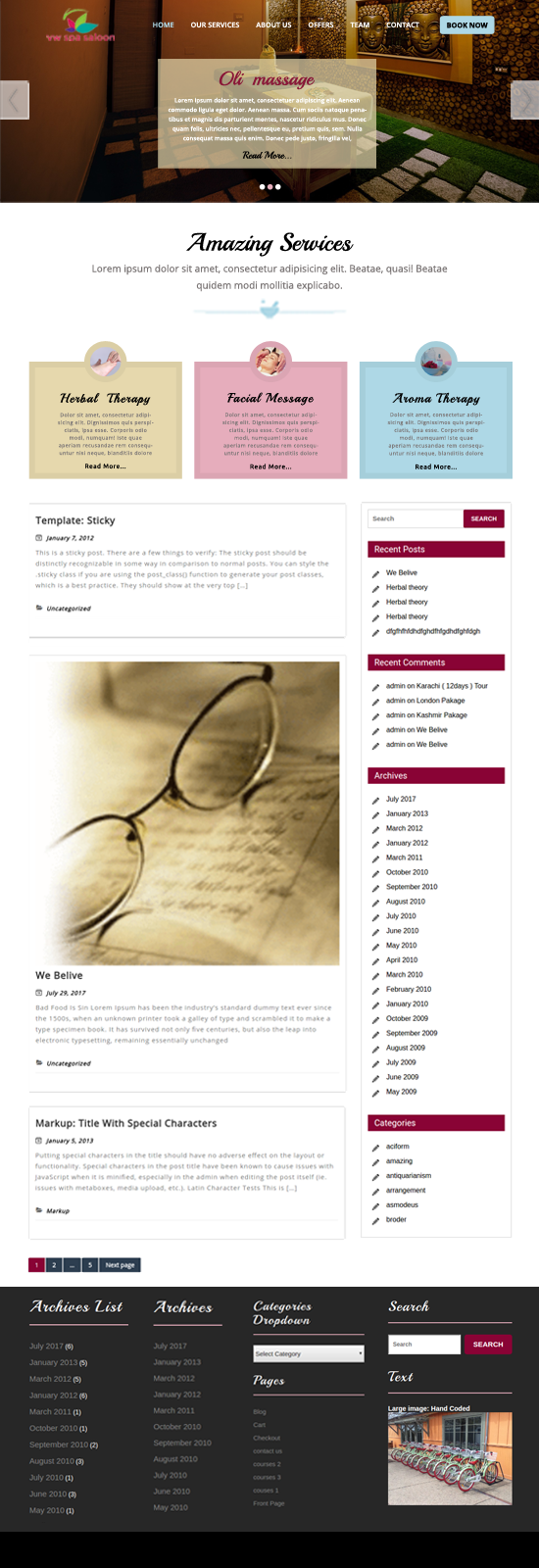 Free Salon Spa WordPress Theme