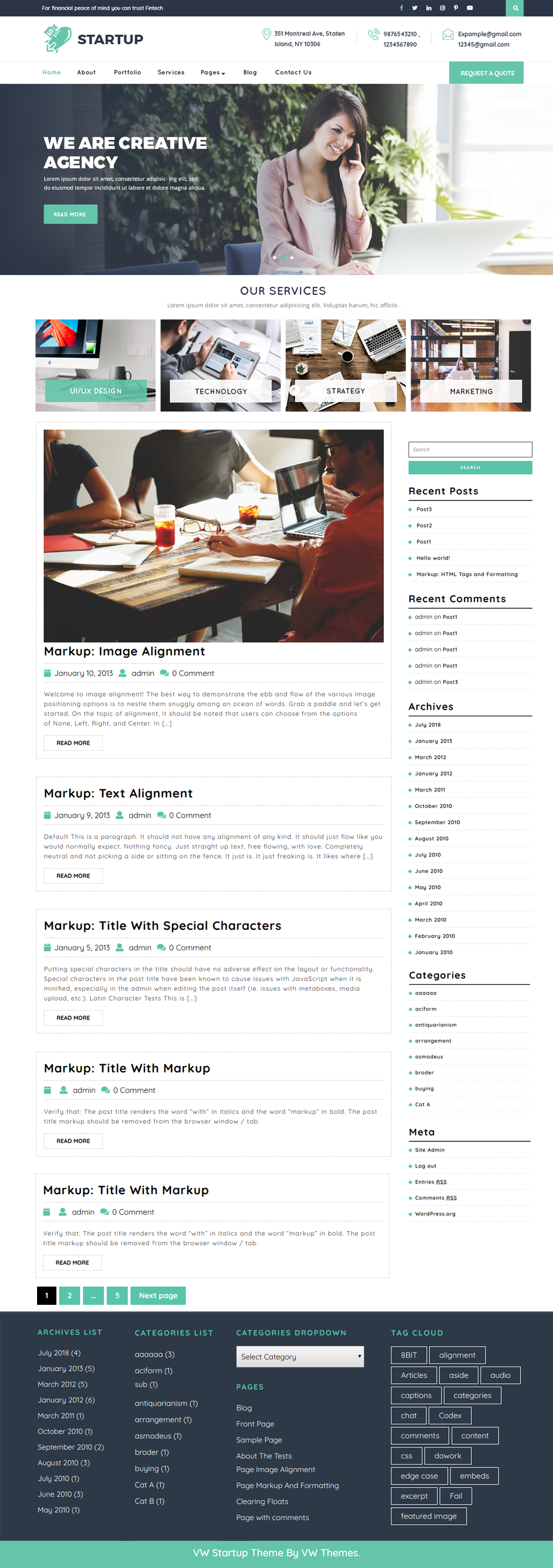Free Startup WordPress Theme