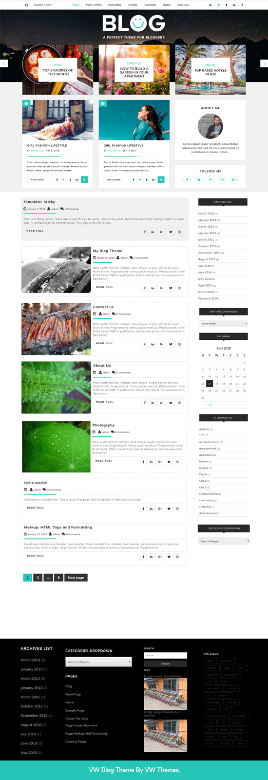 Free Bright WordPress Theme