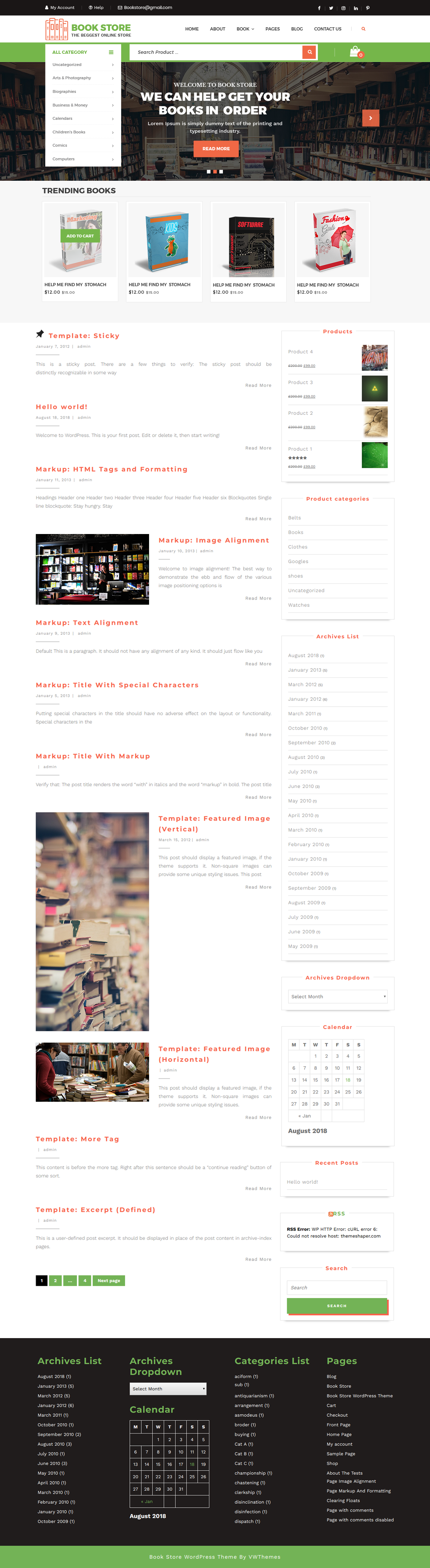 Free WordPress Book Theme