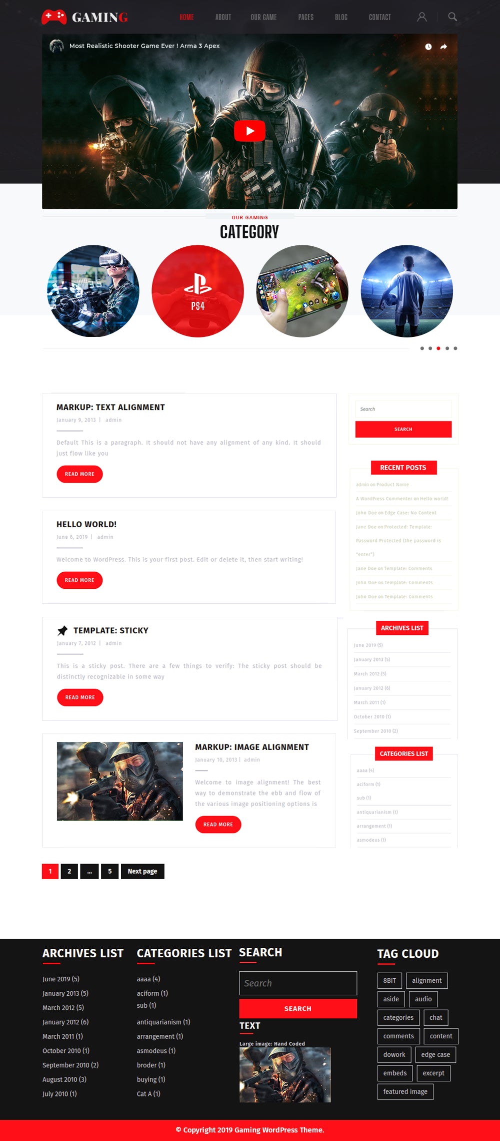 Free WordPress Gaming Theme