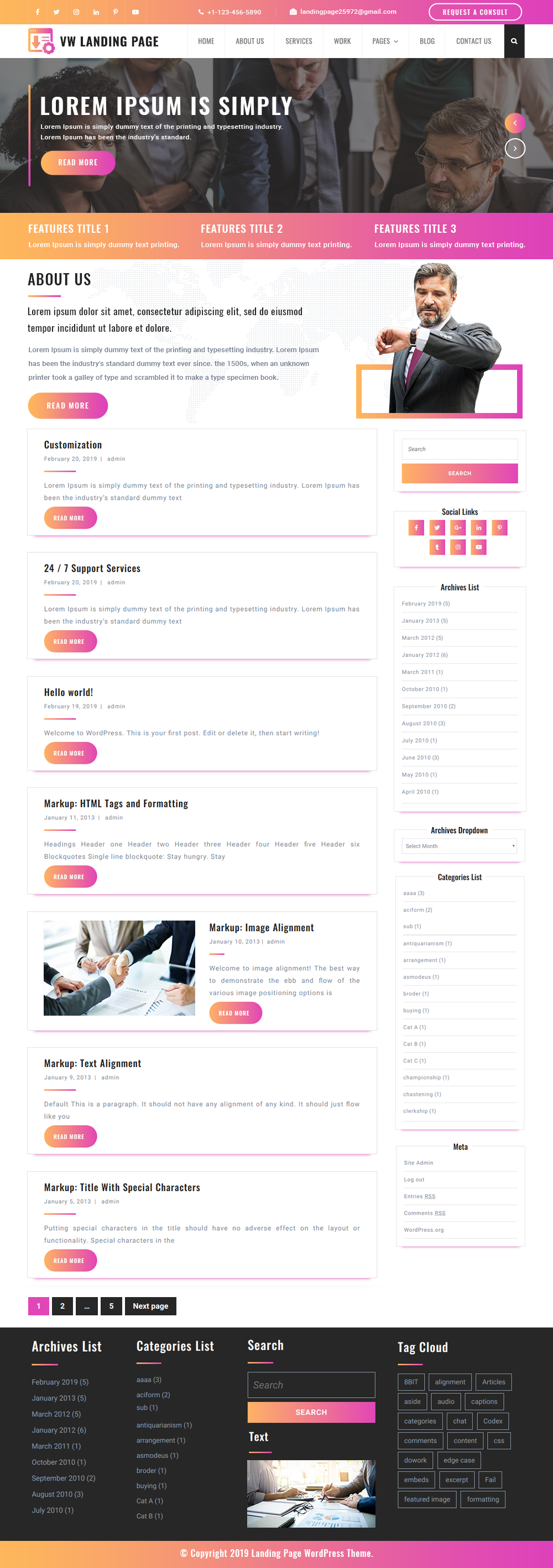 Free Sales Page WordPress Theme