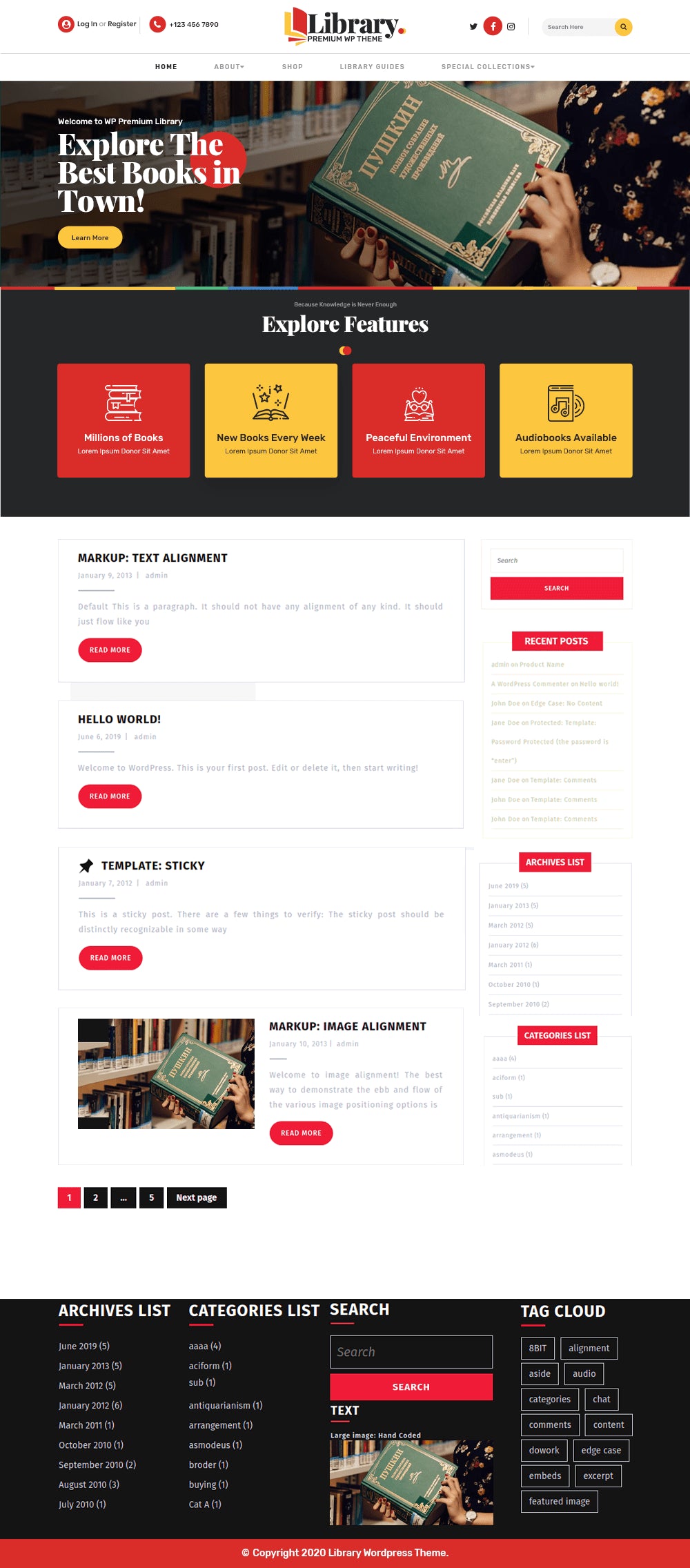 Free WordPress Library Theme