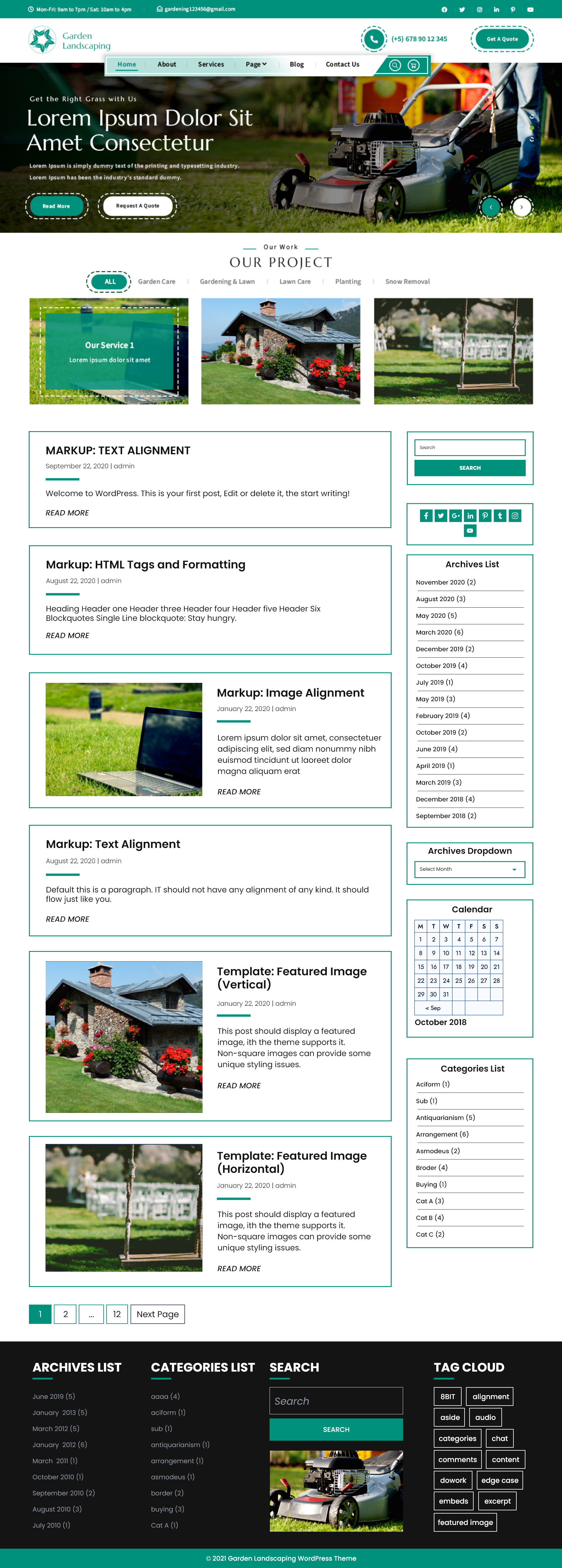 Free Landscaping WordPress Theme