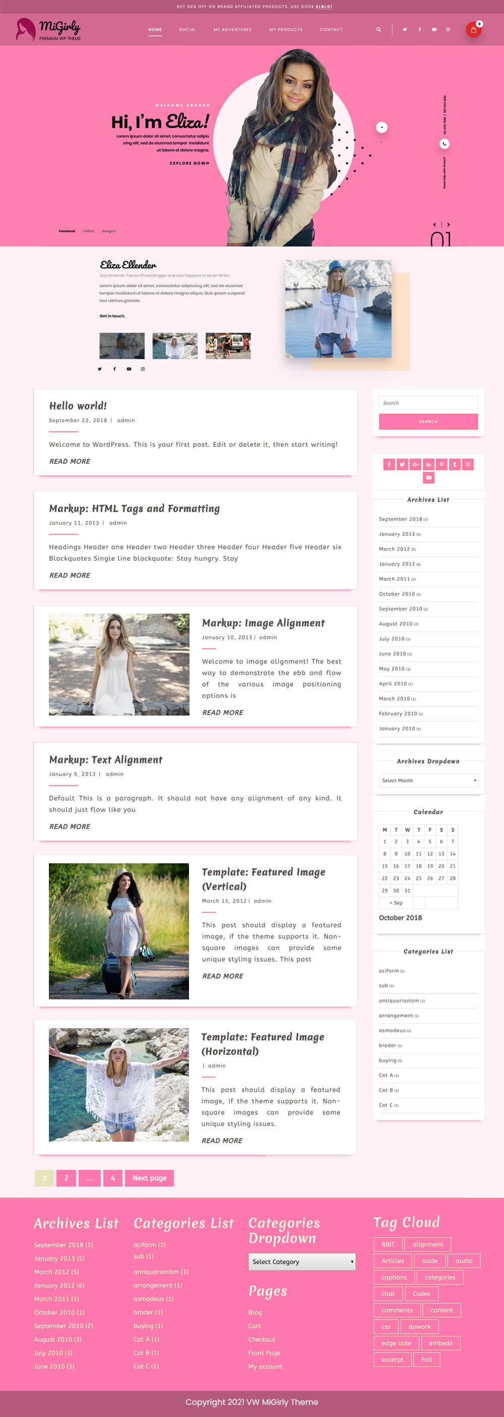 Free Girly WordPress Theme