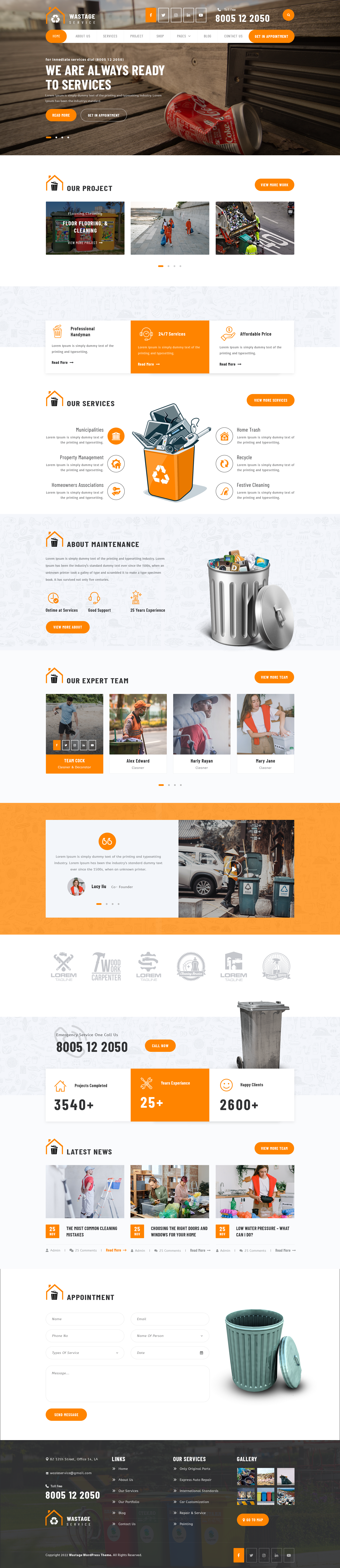 Waste Management WordPress Theme