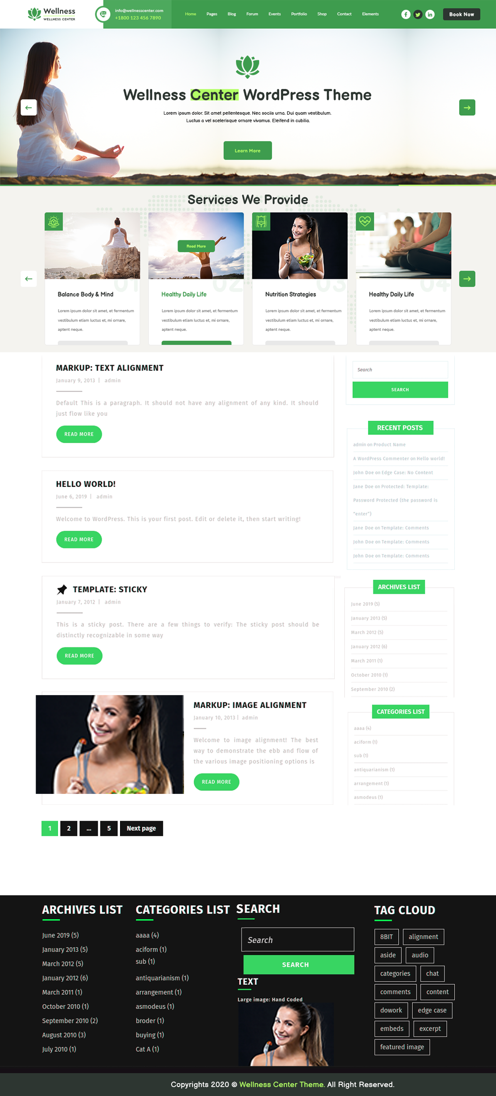 Free Wellness WordPress Theme
