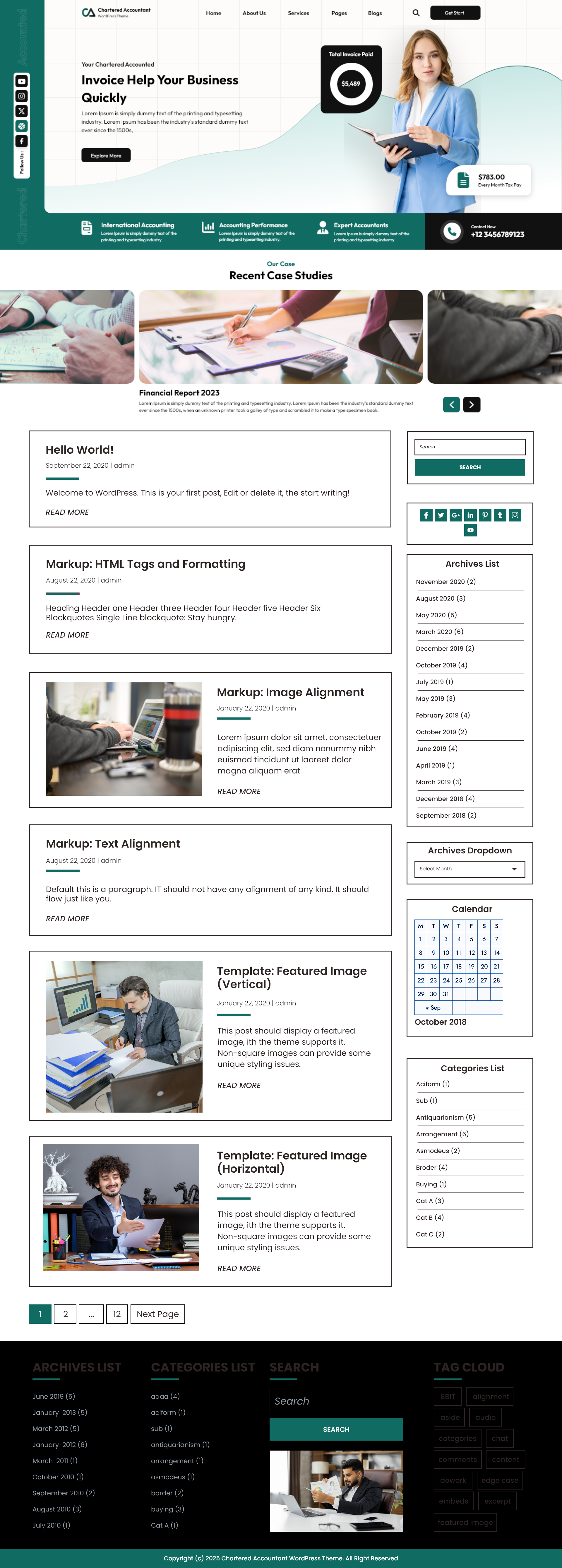 Free Accountant WordPress Theme