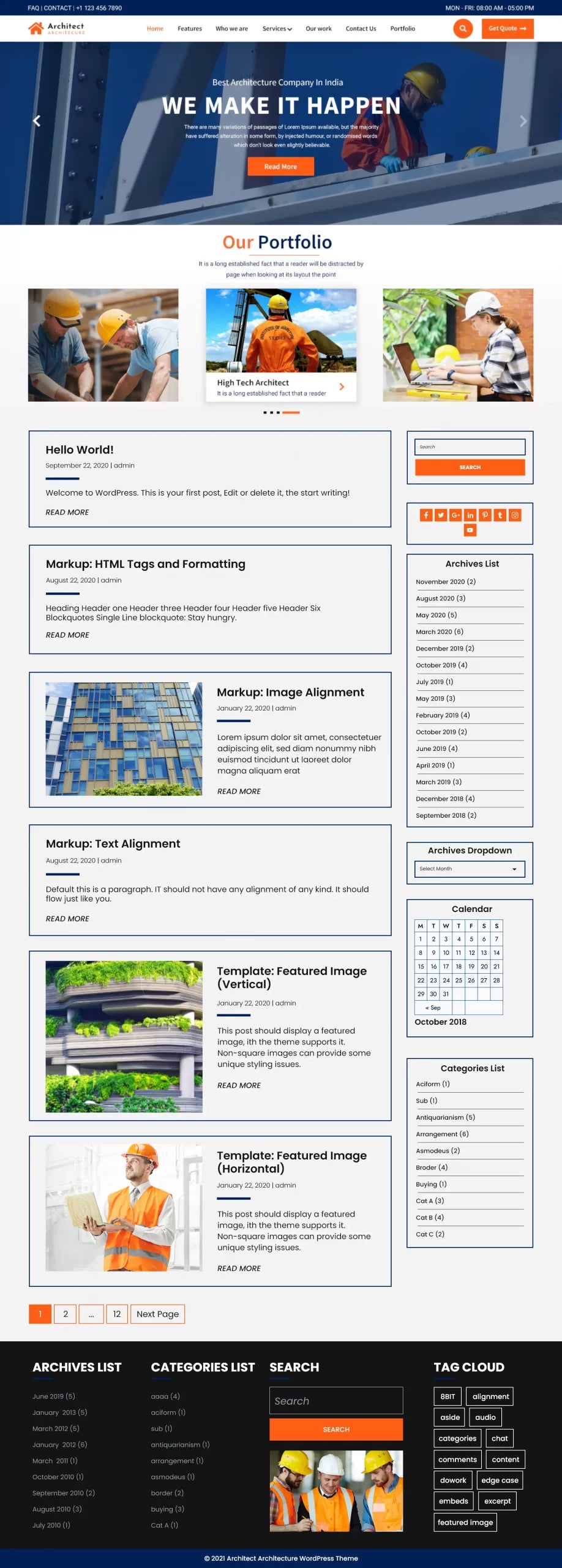 Free Architect WordPress Theme
