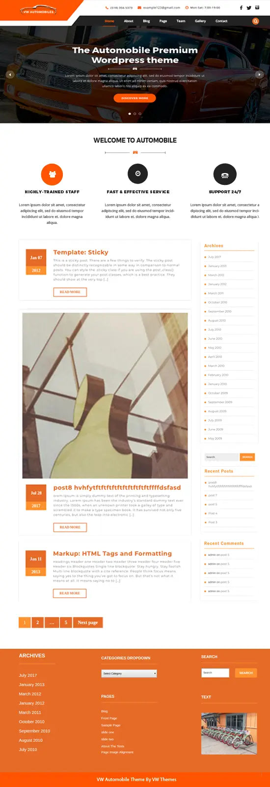 Free Automobile WordPress Theme