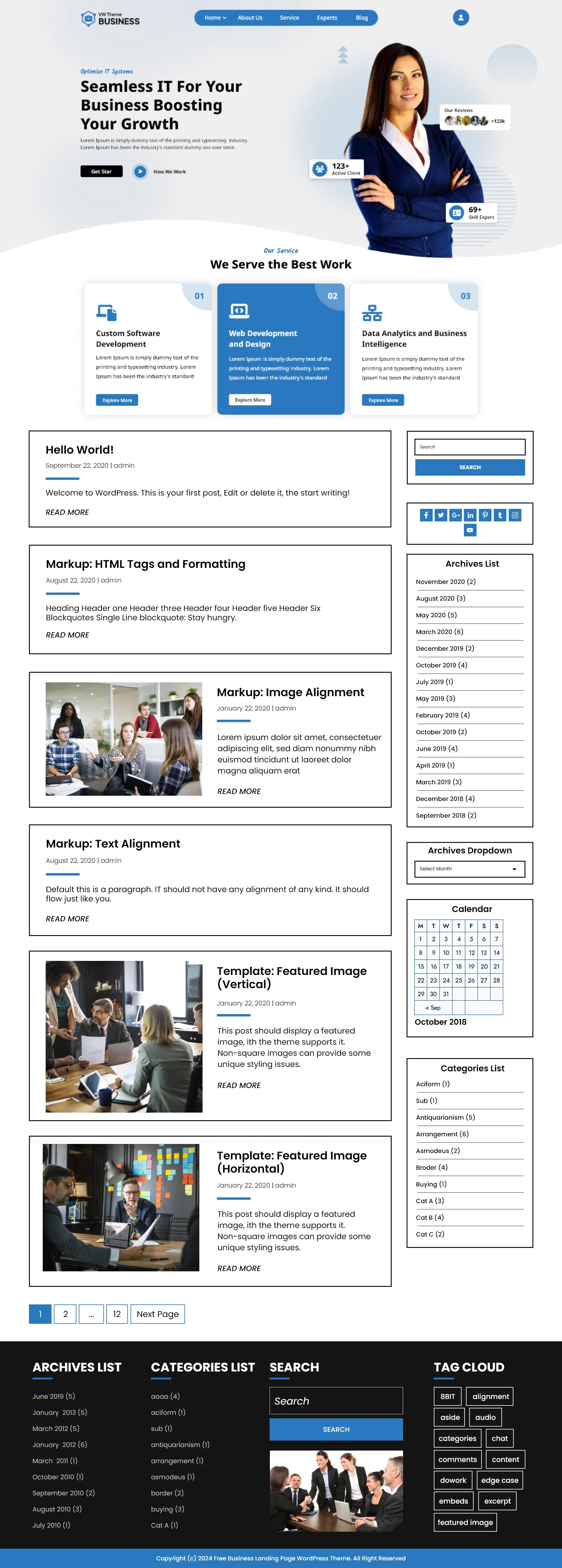 Free Business WordPress theme