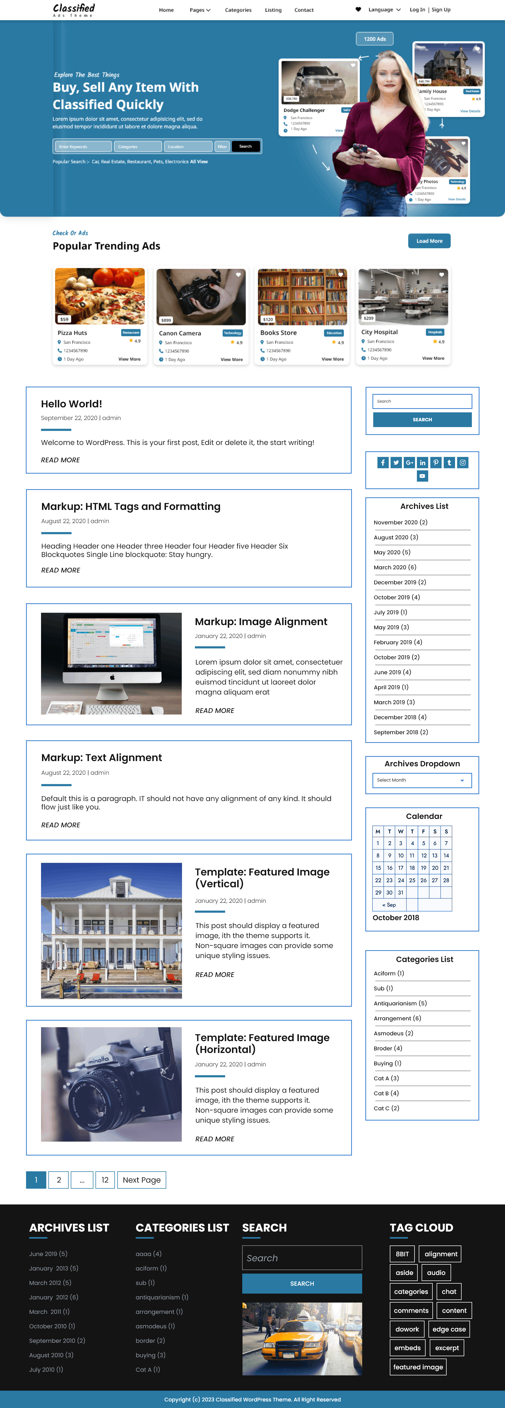 Free Classified Ads WordPress Theme