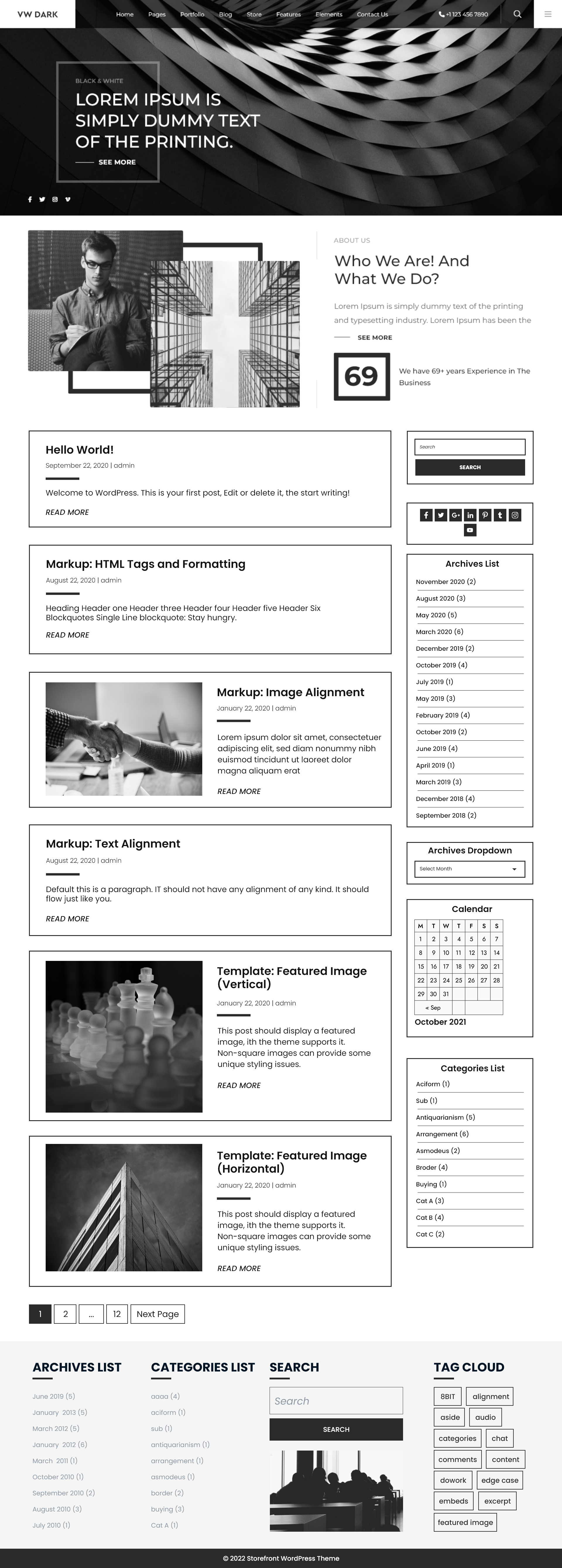 Free Dark WordPress Theme