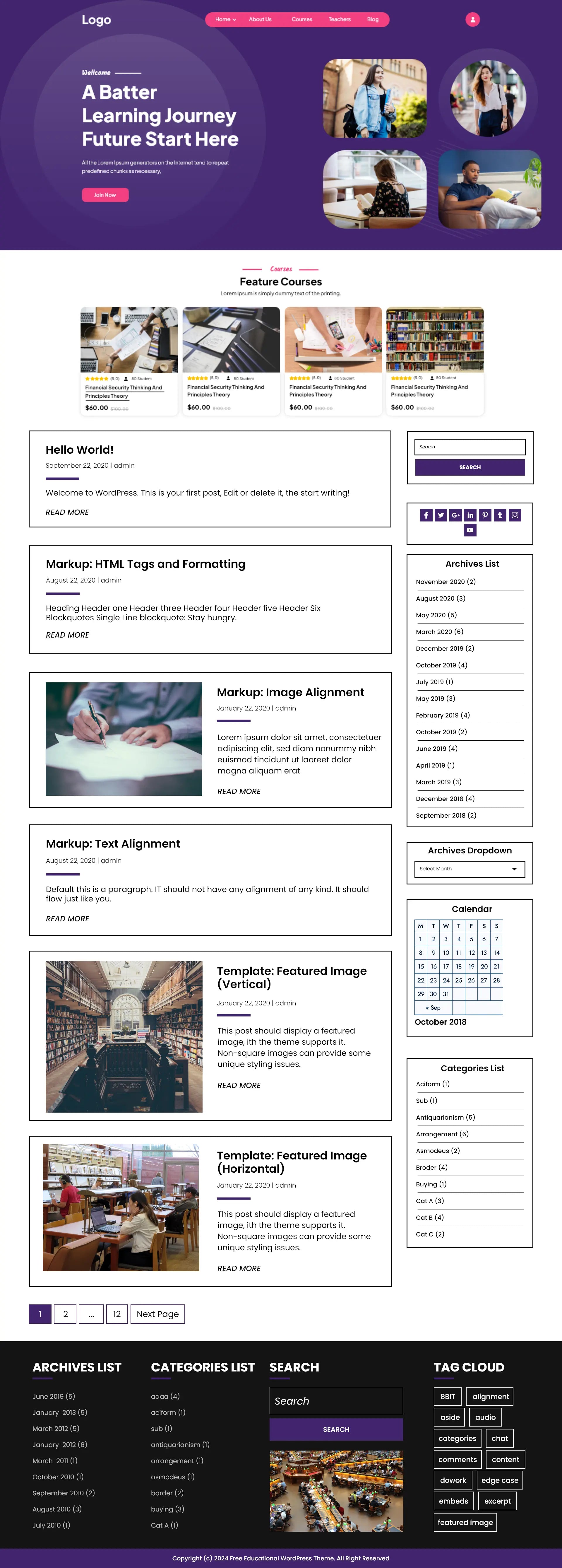 Free Educational WordPress Theme