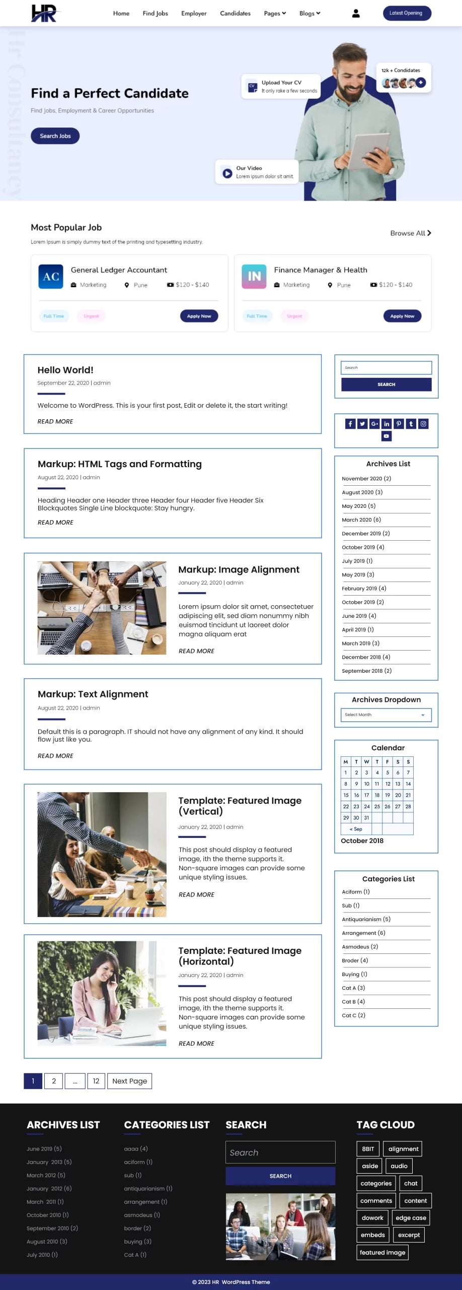 Free HR WordPress Theme