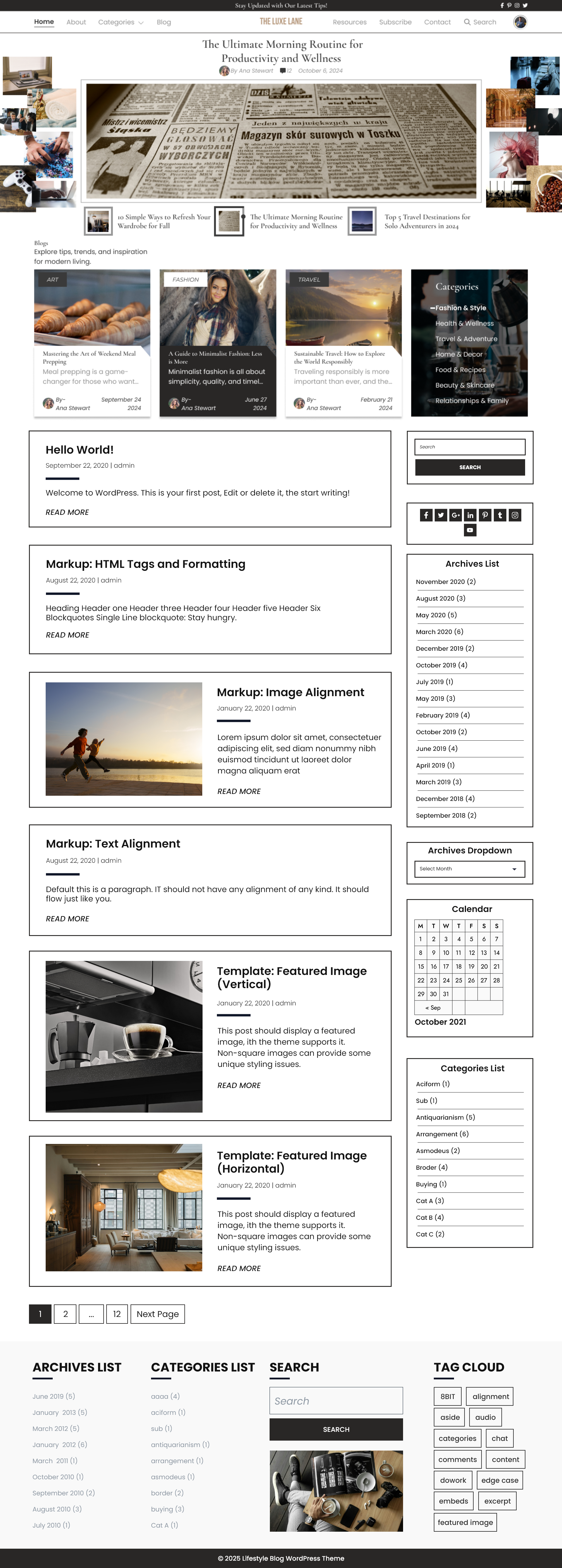 Free Lifestyle Magazine WordPress Theme