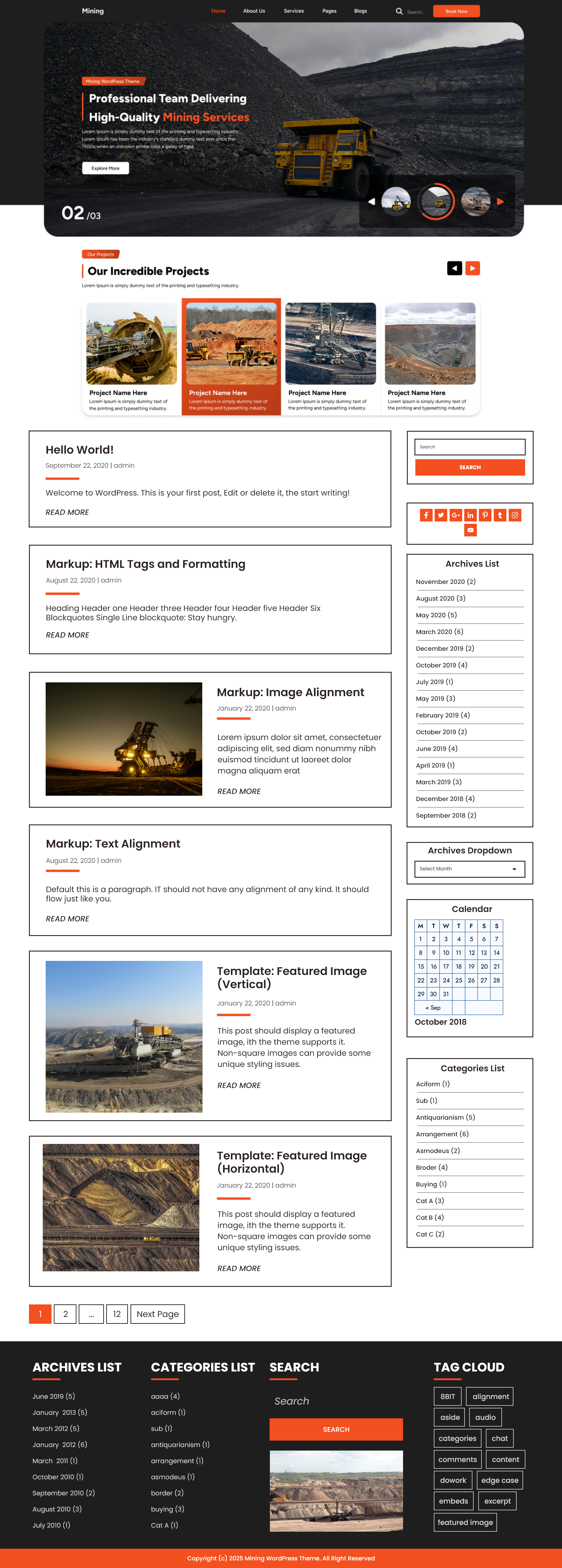 Free Mining Industry WordPress Theme