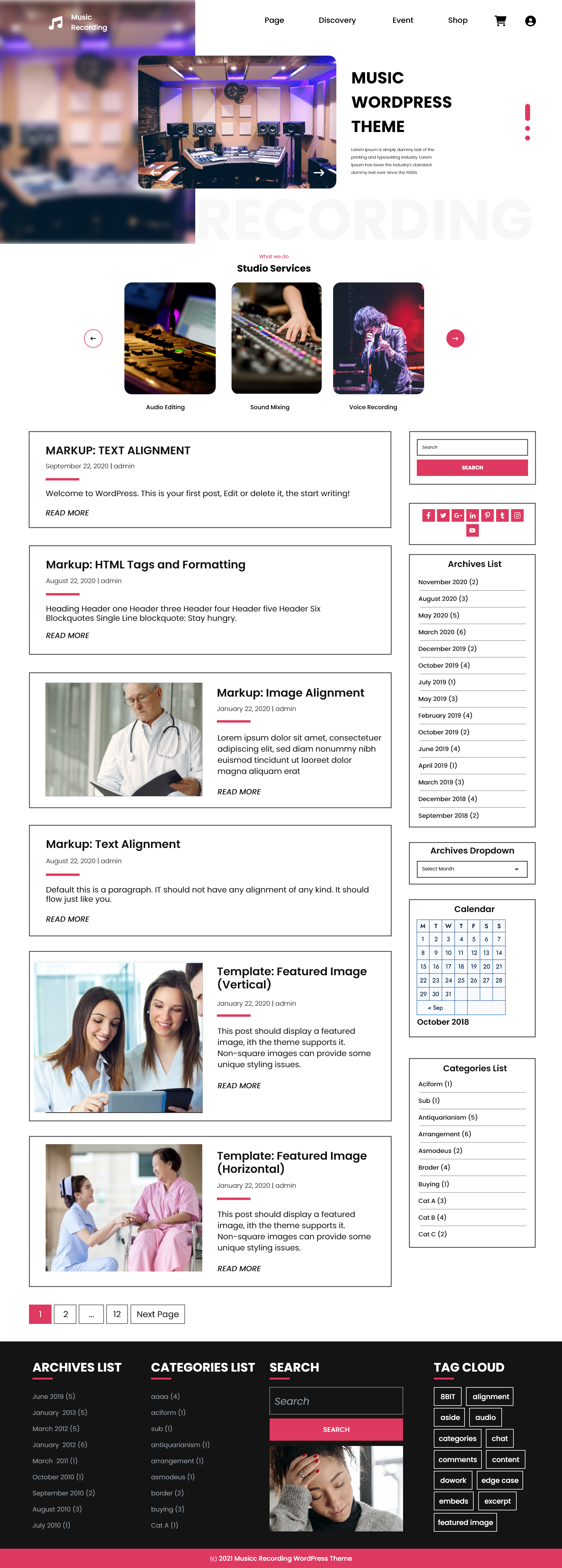 Free Music WordPress Theme