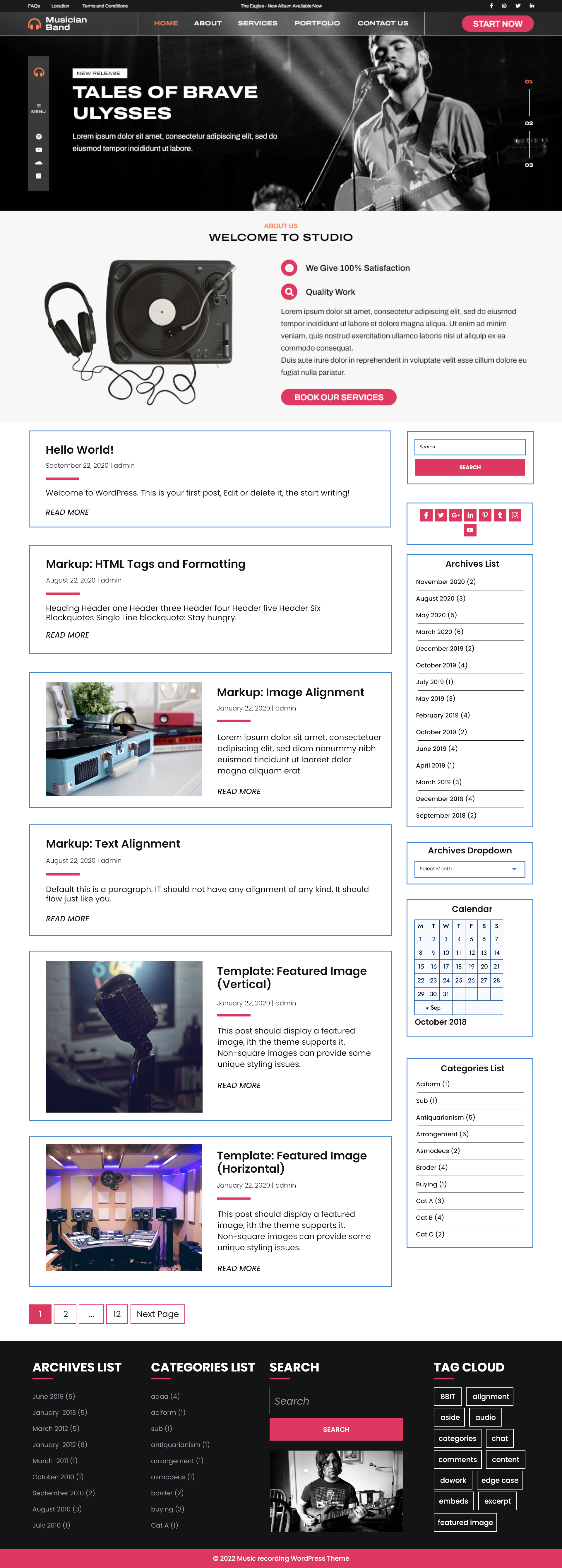 Free Musician WordPress Theme